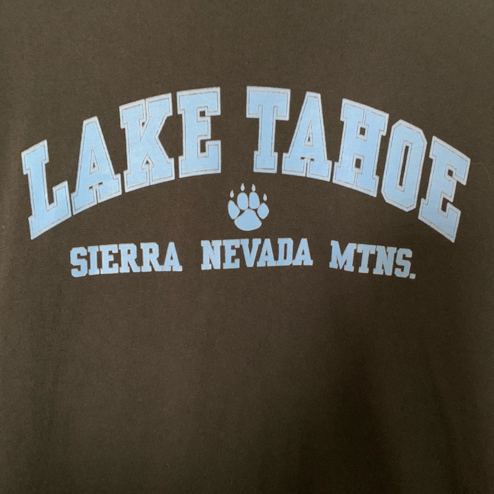 Lake Tahoe Sierra Nevada Mtns. Short Sleeved Graphic T-shirt Black Small - Picture 3 of 8